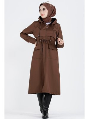 Kahverengi Beli Tünelli Trençkot Kahverengi Beli Tünelli Trençkot