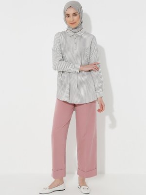 Beli Lastikli Pantolon Gül Kurusu Beli Lastikli Pantolon Gül Kurusu