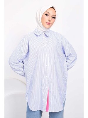 Fuşya Çizgili Gömlek