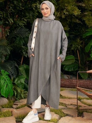 Koyu Gri Denim Tunik Koyu Gri Denim Tunik
