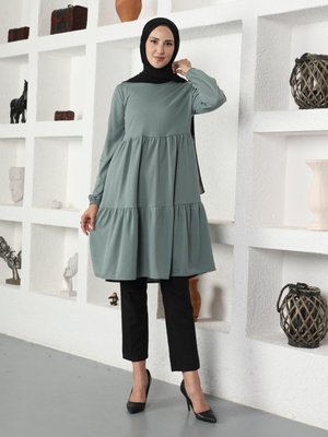 Kol Uçları Lastikli Tunik Mint Kol Uçları Lastikli Tunik Mint
