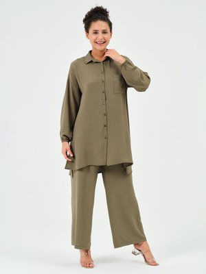 Haki Tunik & Pantolon İkili Takım Haki Tunik & Pantolon İkili Takım