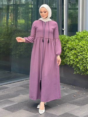 Lila İp Detaylı Ferace