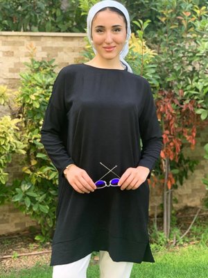 Siyah Basıc Aerobin Tunik