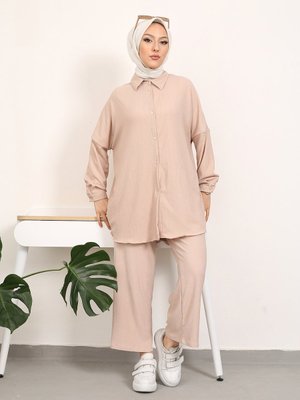 Bej Tunik & Pantolon İkli Takım