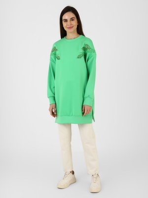 Yeşil Nakış Detaylı Boncuklu Tunik Yeşil Nakış Detaylı Boncuklu Tunik