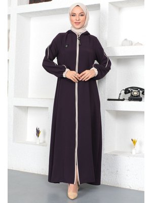 Mürdüm Kol Ucu Renkli Ferace Mürdüm Kol Ucu Renkli Ferace