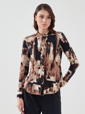 Krem Organik Düğmeli Bağlamalı Robalı Tunik & Keten Boru Paça Pantolon Takım