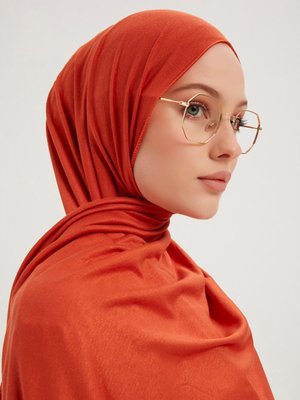 Turuncu Likralı Penye Şal