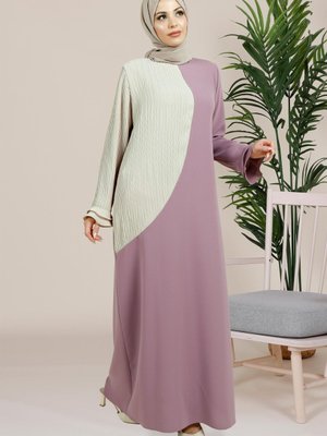 Lila Cahide Kum Krep Elbise