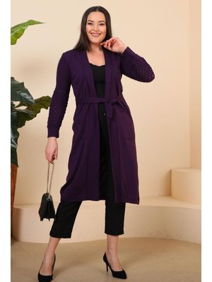 Mürdüm Tesettur Uzun Triko Kadin Anne Hirka