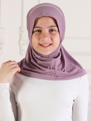 Gül Kurusu Çocuk Hijap Düz Renk Biyeli Gül Kurusu Çocuk Hijap Düz Renk Biyeli