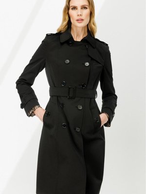 Siyah Düğmeli Klasik Trençkot Siyah Düğmeli Klasik Trençkot