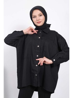 Siyah Gömlek Yaka Cepli Ceket Siyah Gömlek Yaka Cepli Ceket