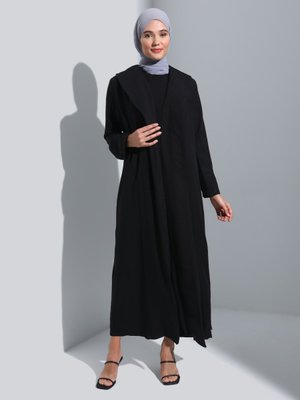 Siyah Aerobin Elbise & Ferace İkili Takım