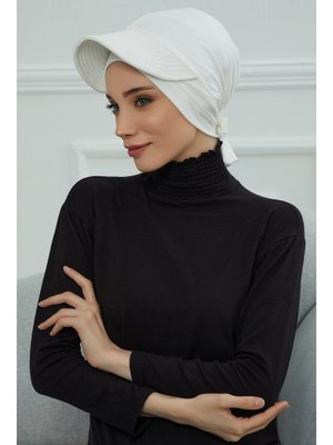 Siperlik Detaylı Penye Bone,krem,b Siperlik Detaylı Penye Bone,krem,b
