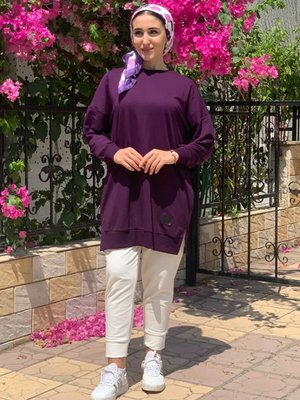 Mor Soul Puane Basic Kısa Sweat