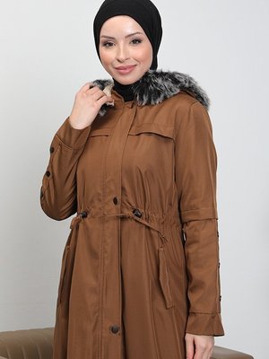 Taba Eflal Tünel Kemerli Gizli Fermuarlı Mont