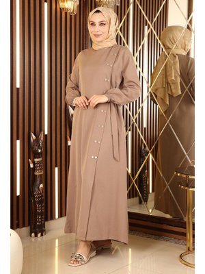 Vizon Düğmeli Yandan Bağlamalı Ferace Vizon Düğmeli Yandan Bağlamalı Ferace