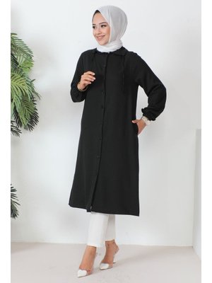 Siyah Yaka Detaylı Kap Siyah Yaka Detaylı Kap