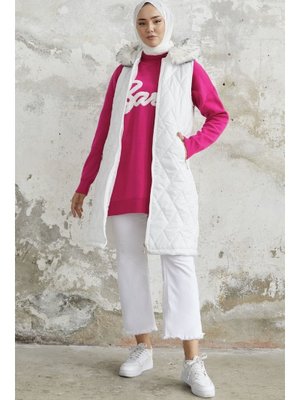 Beyaz Elora Kapitone Şişme Yelek Beyaz Elora Kapitone Şişme Yelek