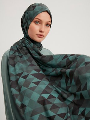 Desenli Sandy Şal Petrol Yeşili