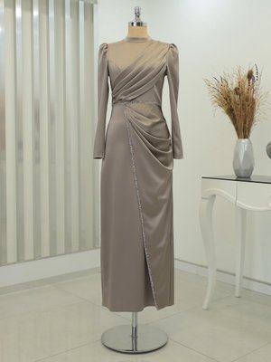 Tabanı Lacivert Menekşe Desenli Kat Kat Etek