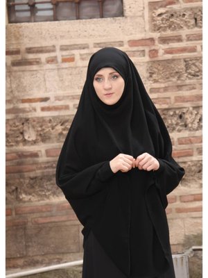 Siyah Çarşaf İpek Uzun Sufle