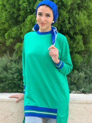 Yeşil Afra Biyeli Tunik Yeşil Afra Biyeli Tunik