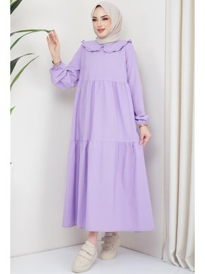 Lila Bebe Yaka Elbise