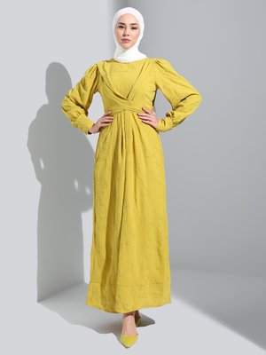 Lime Aerobin Fisto Bel Detaylı Elbise