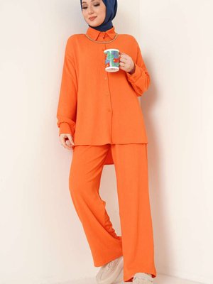 Örme İkili Takım Turuncu Örme İkili Takım Turuncu