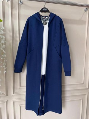 Scuba Kumaş Kapüşonlu Fermuarlı Ferace Kap