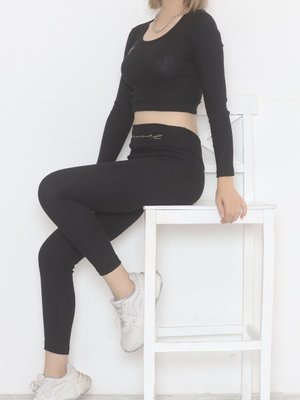 Kaşkorse Nakışlı Takım Siyah