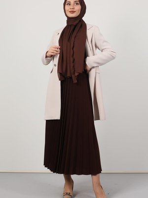 Pileli Etek Acı Kahve Pileli Etek Acı Kahve