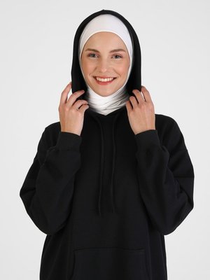 Kapüşonlu Uzun Sweatshirt Siyah