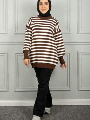 Kahverengi Çizgili Tunik