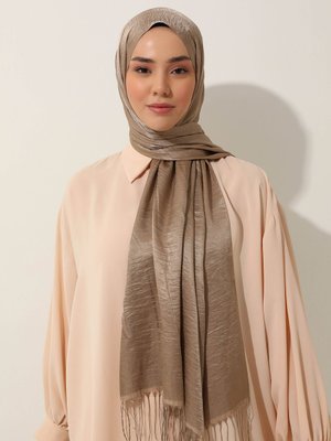 Soft Bej İpeksi Jazz Şal