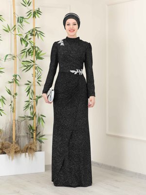 Siyah Masal Abiye Elbise Siyah Masal Abiye Elbise
