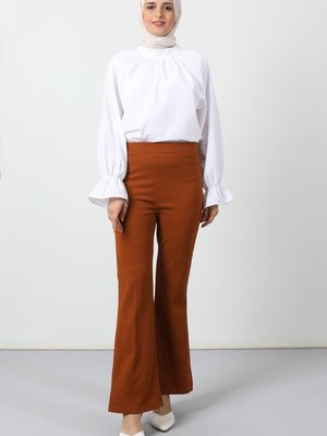 Beli Lastikli Ispanyol Pantolon Hardal Beli Lastikli Ispanyol Pantolon Hardal