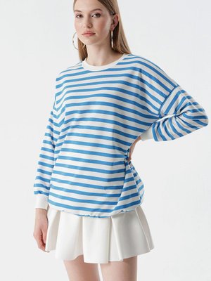 Mavi Çizgili İki İplik Sweat Mavi Çizgili İki İplik Sweat