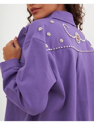 Gabardi Arkası Elişlemeli Gömlek