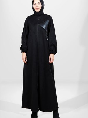 Scuba Süet Kışlık Siyah Ferace