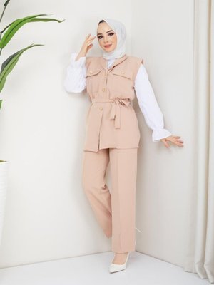 Cepli Double Pant Yelek Li Takım Cepli Double Pant Yelek Li Takım