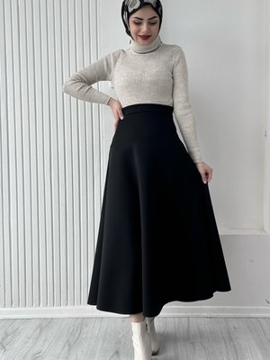 Scuba Tesettür Kloş Etek Scuba Tesettür Kloş Etek