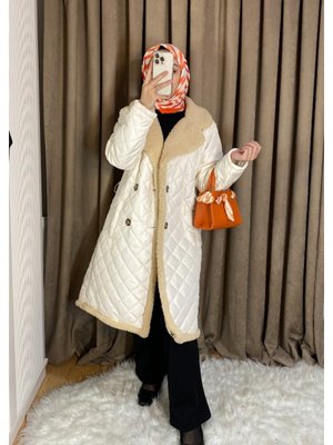 Baklava Desenili Şişme Mont