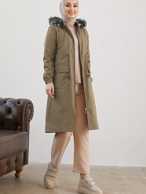 Amaya Cebi Çakımlı Içi Polar Mont Bej