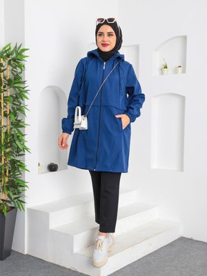 Lacivert Spor Kapişonlu Trenç Lacivert Spor Kapişonlu Trenç