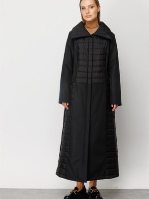 İçi Dolgulu Tüm Trendler İçin Uyumlu Spor Uzun Kaban Manto Siyah