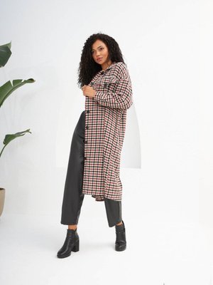 Kadın Chanel Kumaş Oversize Cepli Uzun Gömlek